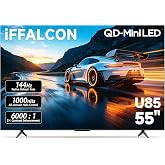 iFFALCON 55" 4K MiniLED Smart TV | PS5 & Xbox Ready, 4X HDMI 2.1 | Hotel, Home & Office Use | 144Hz VRR 240Hz, Dolby Vision G
