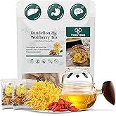 VONSYONG Natural Dandelion Wolfberry Tea Bags - Kidneys & Liver Tea, Seven Herbal Tea Natural Blend, Ideal Dandelion Chinese Wolfberry Health Herbal Tea 1 Bag-12pcs