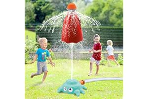 FLYBAKIZ Outdoor Water Sprinklers for Toddlers Kids Ages 4-8,Summer Outside Sprinklers Play Equipment Lawn Yard,Hose Connector Included (B)