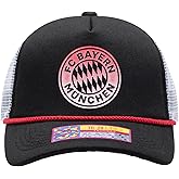 Fan Ink Bayern Munich 'Serve' Trucker Snapback Adjustable Soccer Hat (Black/White)
