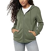 ODODOS Women's Modal Soft Full-Zip Hoodies Casual Relaxed Fall Outfit Hooded Jacket with Pockets