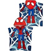 Marvel Spiderman Towel for Boys, Spidey Boys Hooded Towel, Kids Beach Towels Or Kids Bath Towels, One Size, Blue