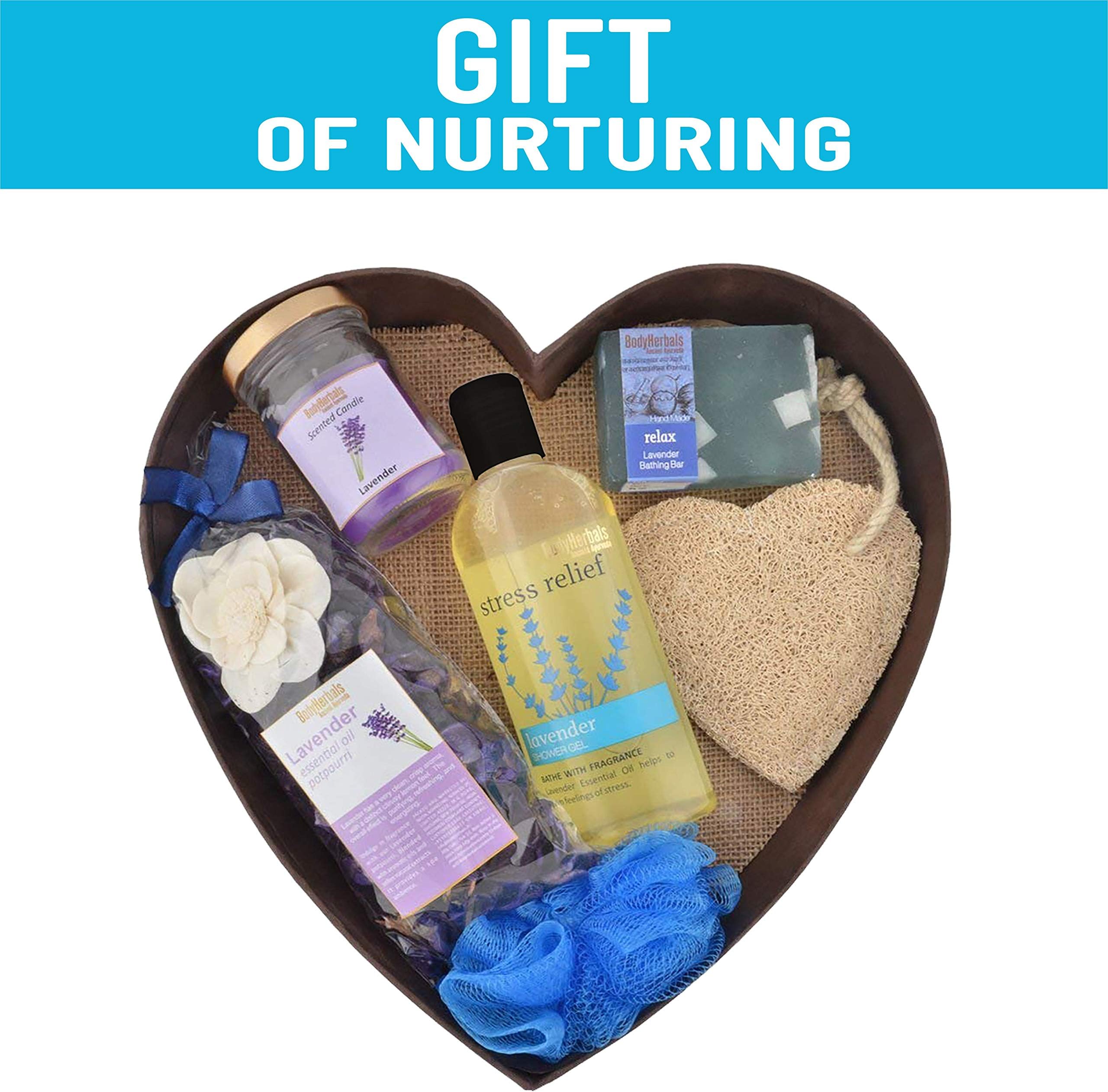Bodyherbals Lavender Surprise Bathing Set (Lavender Shower Gel, Bathing Bar, Spa Accessories)