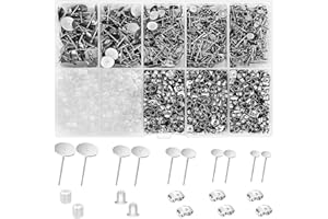 VERACT Earring Posts and Backs, 2000Pcs Hypoallergenic Earring Studs for Jewelry Making Kit and Butterfly Earring Backs and Rubber Earring Backs with Box (4mm, 5mm, 6mm, 8mm, 10mm)