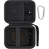 Baval Hard Case for JBL Go 5/Go 4 Ultra-Portable Waterproof Speaker | Water Resistant, Impact-resistant, Protective Storage Box, Smooth Zipper, Portable Carrying Box, Zippered Closure, Black Case