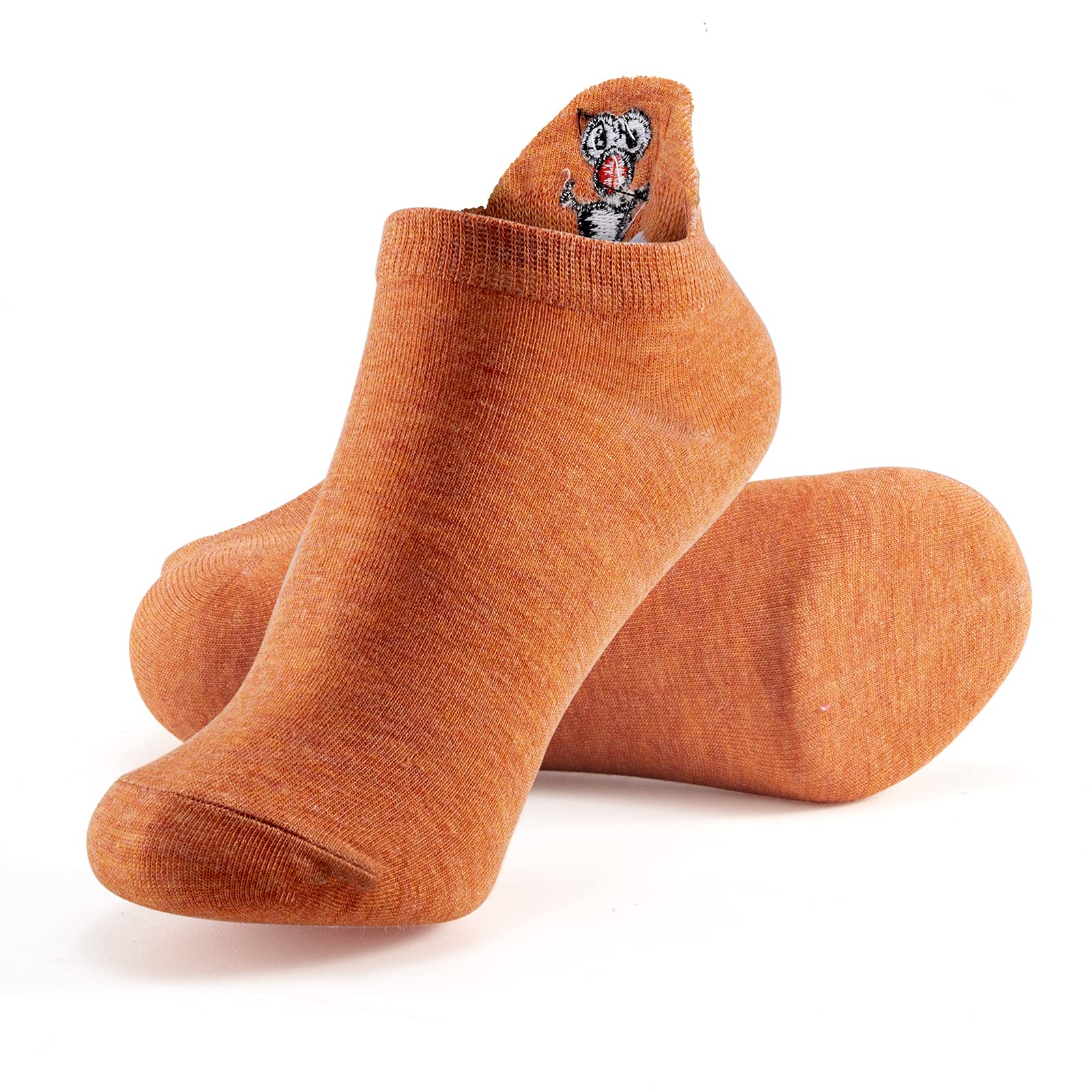 Women Cute Socks 10 Pairs Cotton Kawaii Embroidered Funny Low Cut Socks for Women Girls Ankle Socks