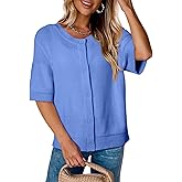 Dokotoo Womens Cardigans Lightweight Summer Short Sleeve Cardigan Casual Button Down Solid Open Front Sweaters Tops