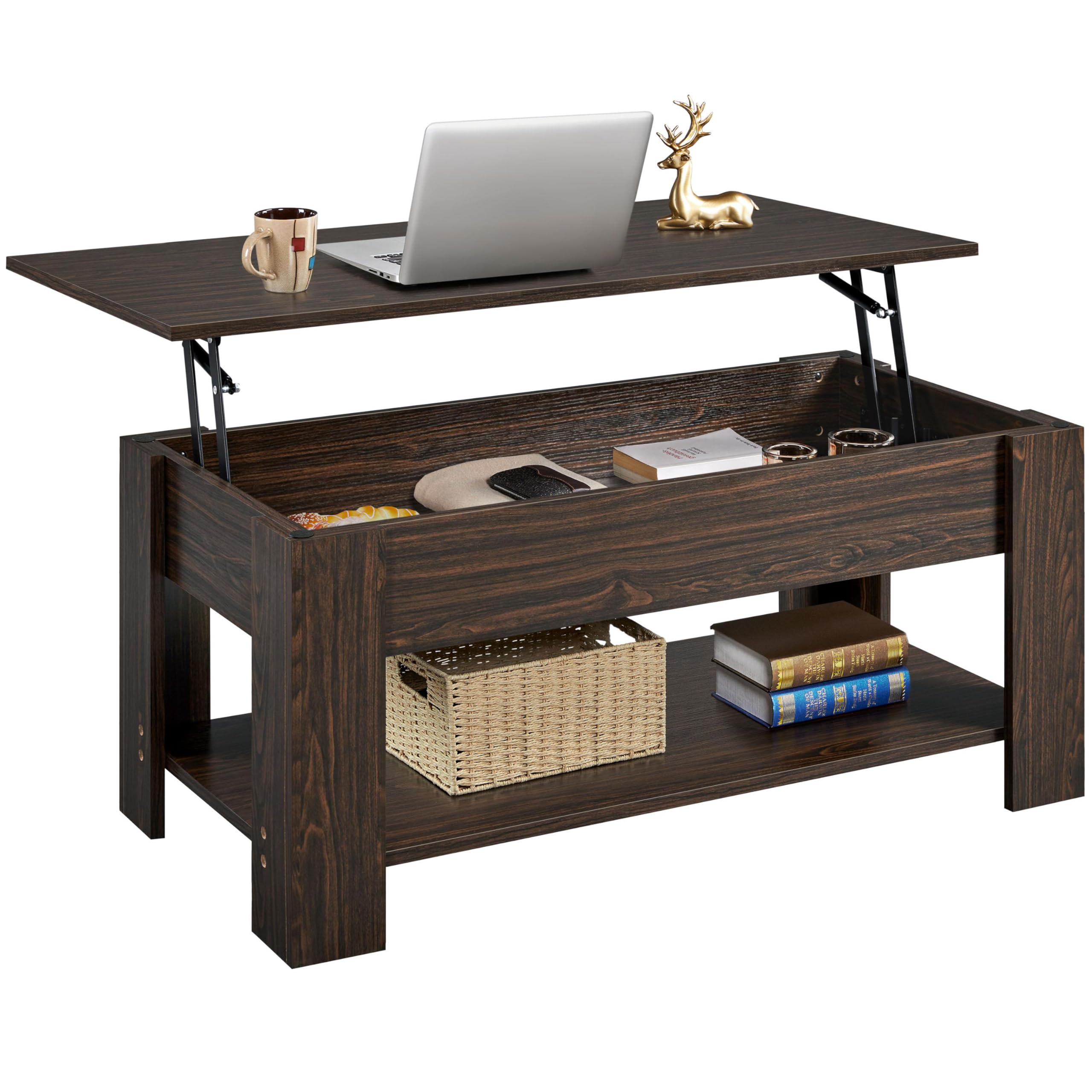 Yaheetech Lift Top Coffee Table with Hidden Compartment and Storage ...