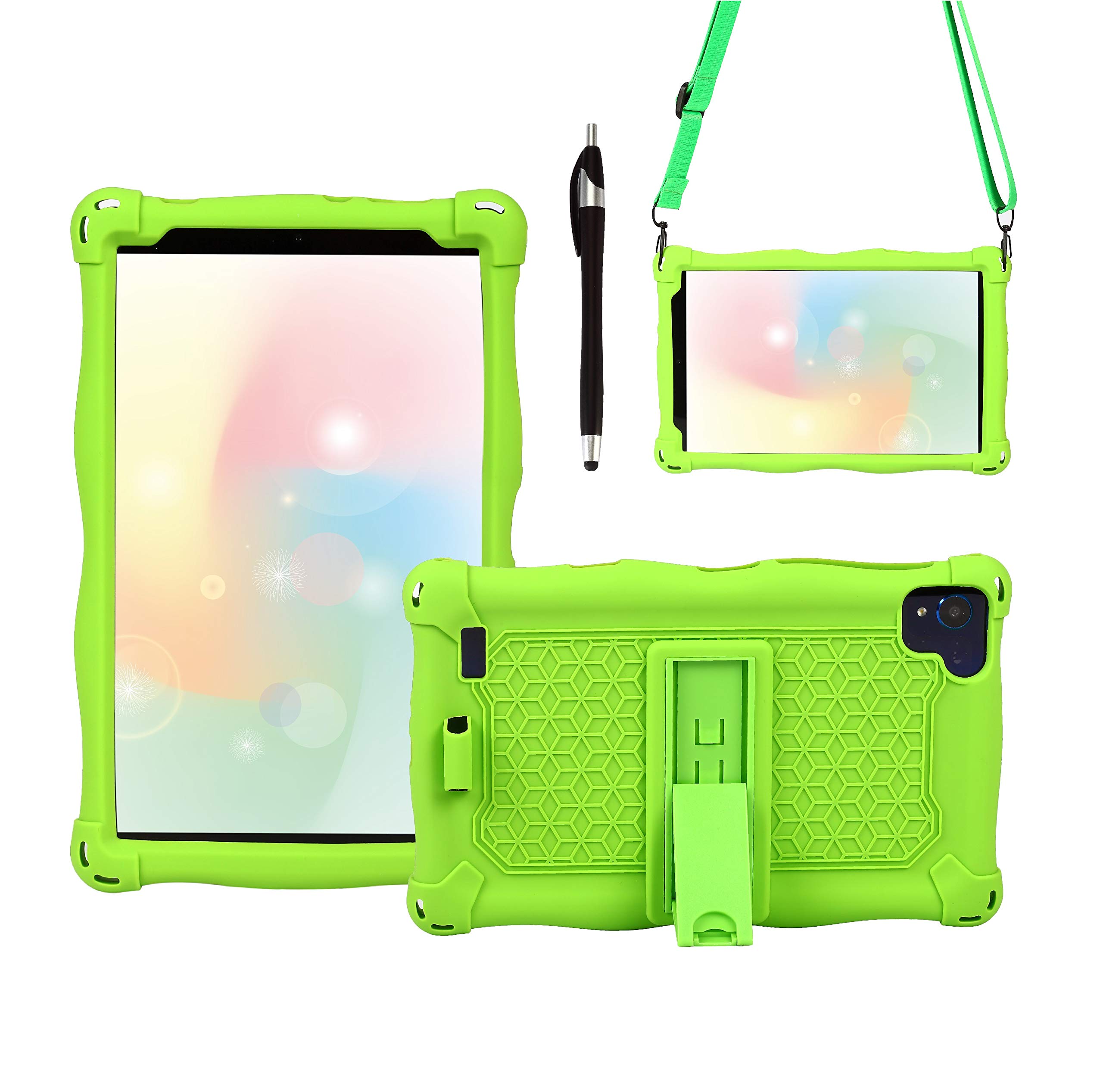AKNICI Silicone Case Cover for VANKYO MatrixPad S8,HAOQIN HaoTab H8 Pro,Samsung Galaxy Tab A 8.0 2019 T290/T295/T297,Haehne 8,TECLAST P85/P80X/P80H,Winnovo M8,VUCATIMES N8,Shoulder Strap,Green