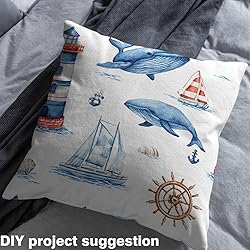 Feelyou Nautical Fabric by The Yard, Watercolor