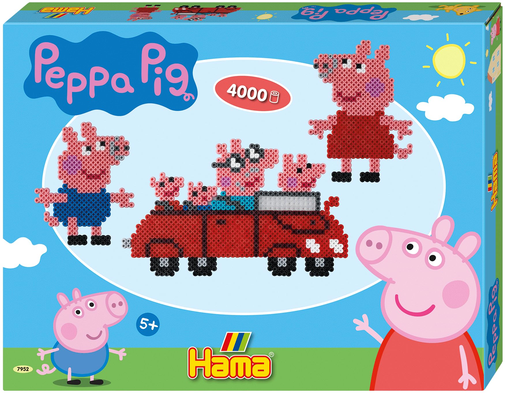 Hama Beads Peppa Pig Large Gift Box, Arts and Crafts for Boys and Girls Ages 5+, Official Beads Peppa Pig Set