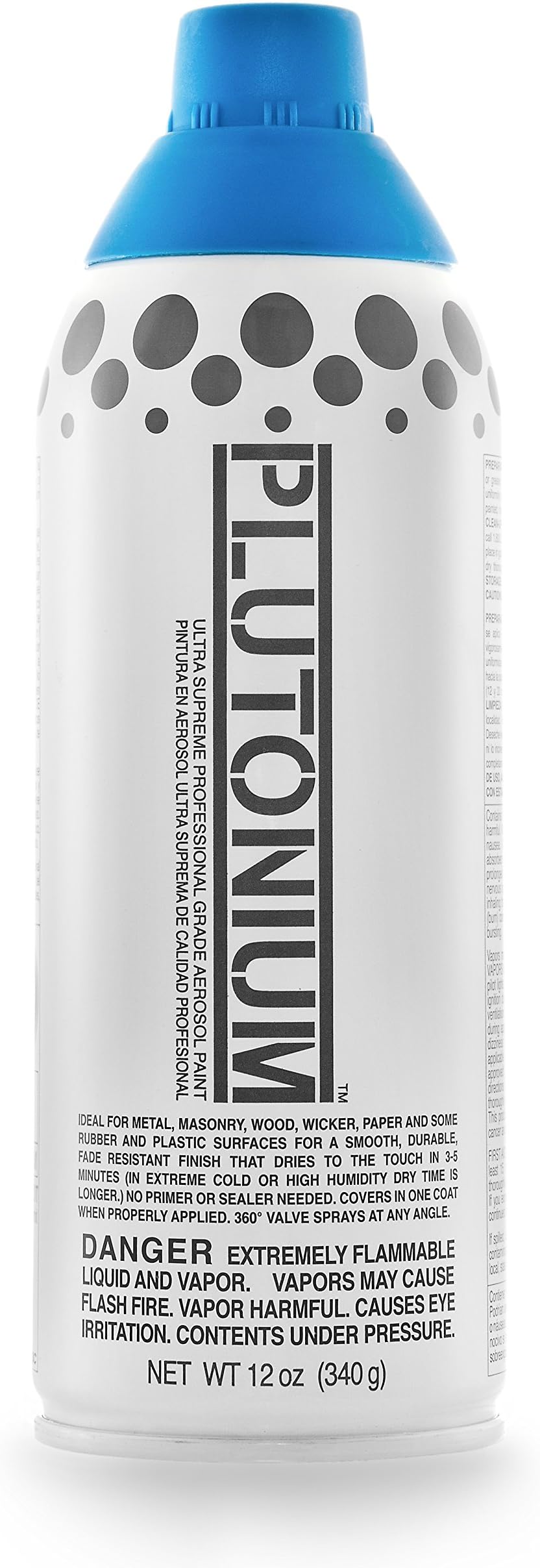PLUTONIUM Paint Ultra Supreme Professional Aerosol Spray Paint, 12-Ounce, Truer Blue