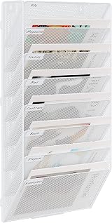 EasyPAG 8 Tier A4 Mesh In Tray Wall Pocket File Holder White