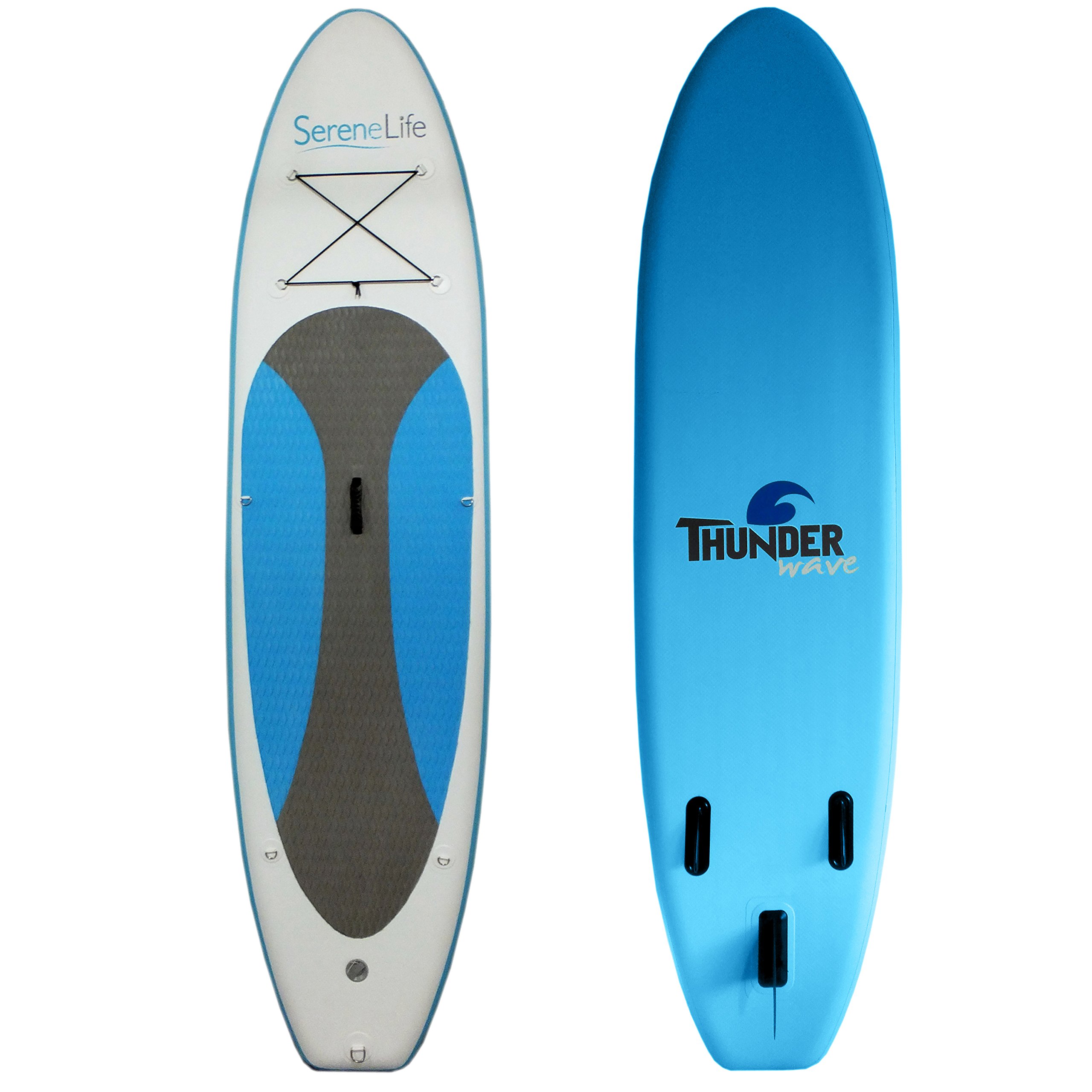 SereneLife Inflatable Stand Up Paddle Board (6 Inches Thick) with Premium SUP Accessories