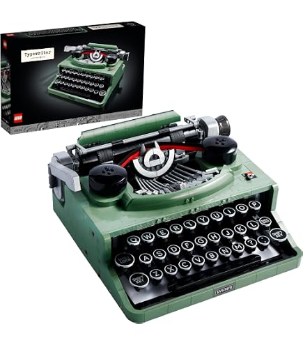 Bloques De Construcción De Máquina De Escribir Retro – Set Educativo De 14.6 Cm, Regalo DIY Para Adultos Y Adolescentes