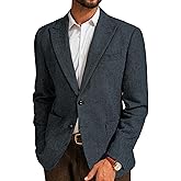 PJ PAUL JONES Mens Herringbone Tweed Sport Coat Vintage Wool Blend Two Button Blazer Jacket with Pockets