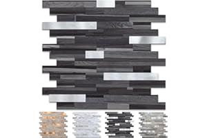 Midcard 10 Sheet Peel and Stick Backsplash Tile, Stick on Tiles for Backsplash Kitchen, Bathroom, Laundry Room, Camper, Fireplace.