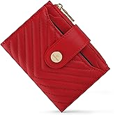 Sunpour Small Womens Wallet,Slim Bifold Leather Wallet for Women RFID Card Holder Ladies Compact Pocket Wallet Small Wallet for Crossbody Bag(Red)
