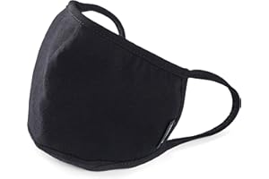 Allett Face Mask, Black | 2 Pack | Made of Cotton, Built in Polypropylene Filter | Soft Earloops, Washable, Reusable | With Nose Wire & Chin Gusset | For Adults