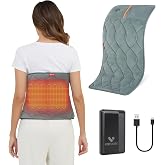 Vofuoti Portable Cordless Electric Heating Pad with 10000mAh Battery | Operated 3 Heat Settings, Rechargeable Wireless Heat Pad for Back,Abdomen,Neck,Outdoor, Gift for Women Men, FSA Eligible HSA