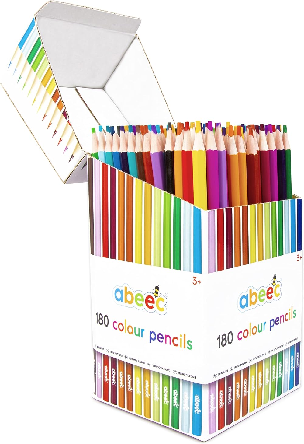 abeec 180 Colouring Pencils | Hexagonal Barrel Art Pencils for Kids & Adults |