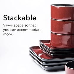 Arora FLACKAR Square Stoneware 16pc Double Bowl