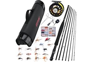Goture 5/6wt 9ft Fly Fishing Rod & Reel Combo, 8-Sections Starter Fly Rod Kit with Waterproof Storage Bag, 5/6 Pre-Spooled Re