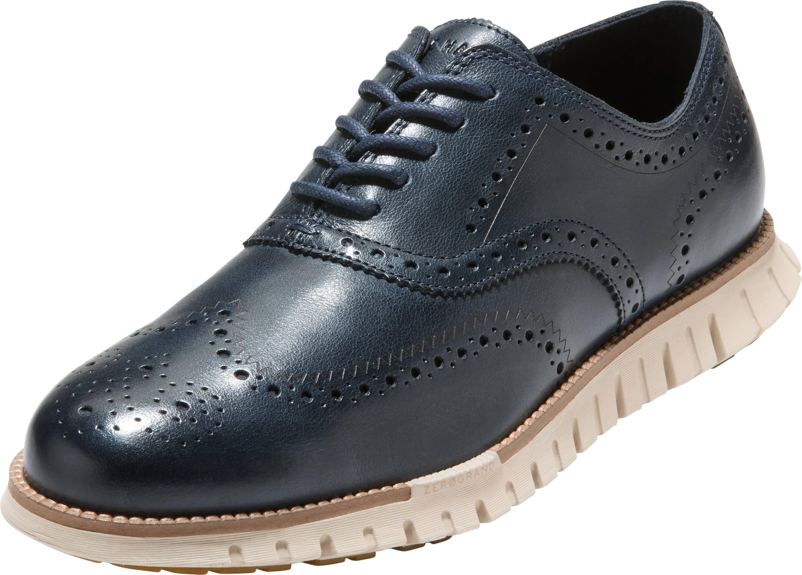 Cole Haan Men’s Shoes – Zerogrand Remastered Casual Lightweight Wingtip Oxford, Navy Blazer/Natural, 11-M US