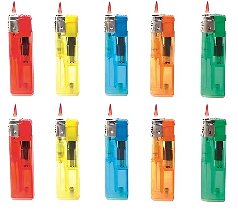 allaroundprofi24 10 x Sturmfeuerzeug Feuerzeug Sturmflamme Turbo Flamme Wind Jetflamme + gratis 1 x Feuerzeug