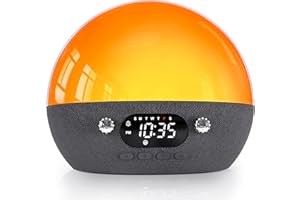 MOMILLA Sunrise Alarm Clock with Bluetooth Speaker, White Noise Sound Machine for Sleep, Clocks for Heavy Sleepers Bedrooms for Kids Adults, Wake up Light Night Lights Sunset Lamp