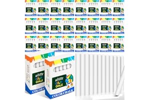 Yeaqee 1800 Pcs Dustless White Chalk Bulk Chalkboard Blackboard Chalk for Classroom Office Home Use Non Toxic for Teachers and Kids School Supplies