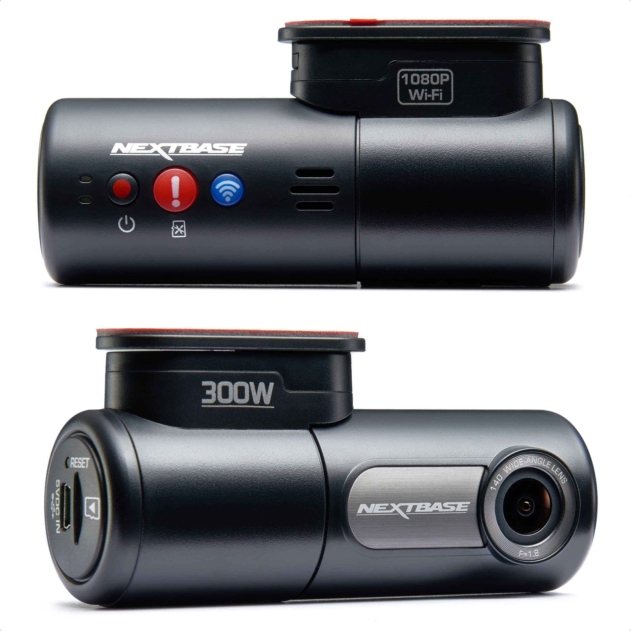 Nextbase 300W Mini Dash Cam Full 1080p/30fps HD Recording Using a rotating 6G lens for all vehicle types– Hidden in Car 140° Front Car Dash Cam – Wifi, Parking Mode, Loop Records