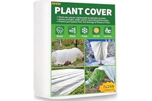 FIFNIM 7x25FT Plant Cover Freeze Protection 1.06 oz/yd² Winter Floating Row Covers for Garden Raised Bed Reusable Frost Cloth Blanket for Vegetables/Tree/Flower/Fruit Outdoor Plants