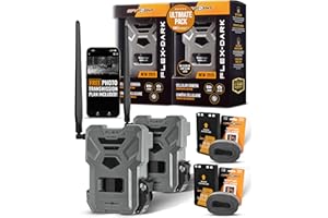 SPYPOINT Flex-Dark Twin Ultimate Pack with 2 SD Card + 2 LIT-22 - Cellular Trail Camera, 40MP Photos, 1080p Video + Sound, No