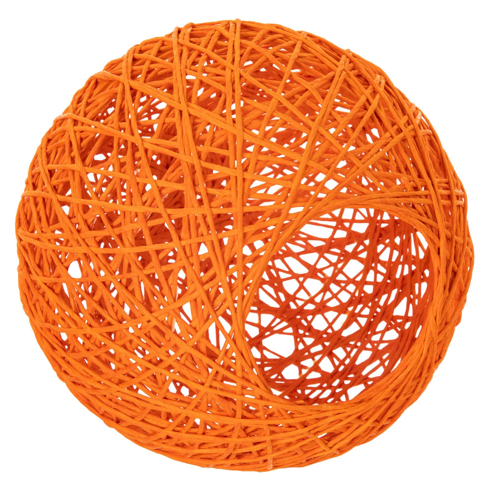 Uonlytech Chandelier Handmade Rattan Lampshade Wicker Pendant Lamp Shade Replacement Rattan Globe Light Covers for Home Bedroom Orange Lamp Shades
