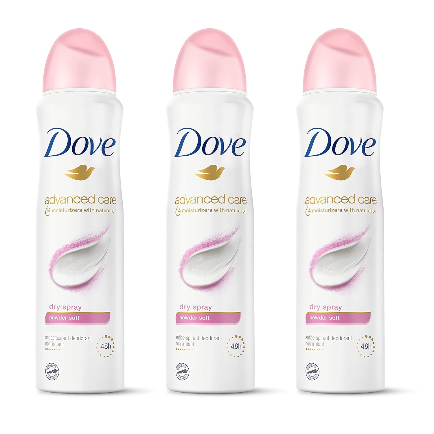 Dove Advanced Care Dry Spray Antiperspirant Deodorant for Women, Powder Soft, for 48 Hour Protection And Soft And Comfortable Underarms, 3.8 oz 3 Count : Beauty