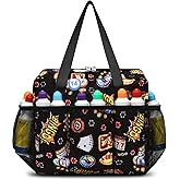 FOKDUVB Bingo Bag with Pockets for Daubers Dabbers Dotters Bingo Stuff Supplies for Players (Black)
