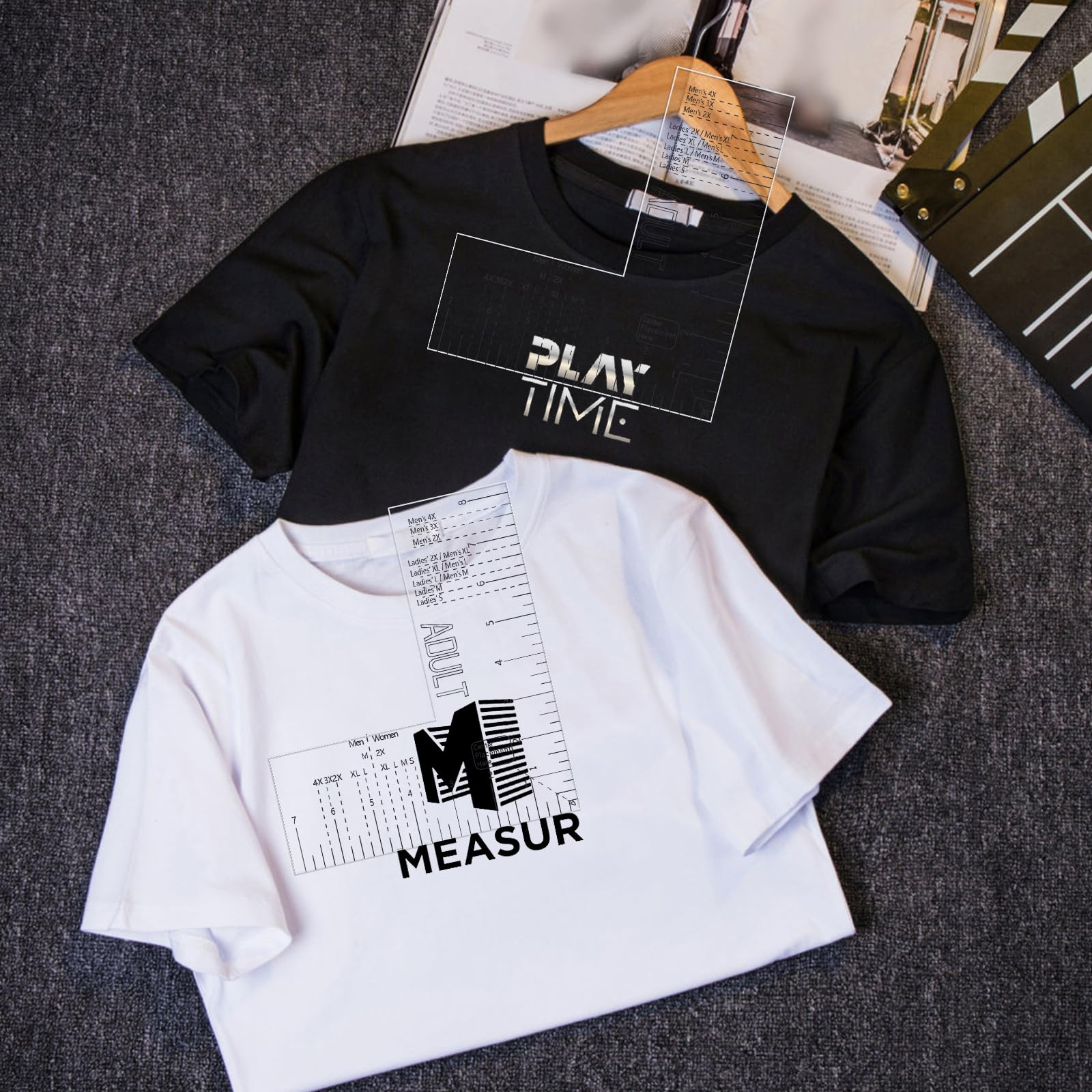 Left Chest Logo Placement Tool for Heat Press, Embroidery Placement Ruler, Acrylic Tshirt Ruler for Pocket Prints