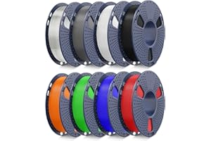 3D Printer Filament Bundle Multicolor, JAYO PLA Filament 1.75mm, Neatly Wound Filament 2kg, 250g Spool, 8 Pack, Black+White+G