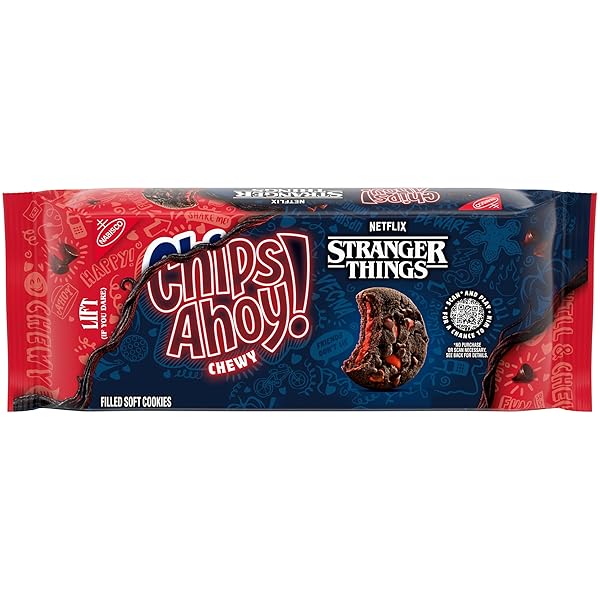 CHIPS AHOY! STRANGER THINGS CHEWY CHOCOLATEY STRAWBERRY-FLAVORED FILLED...