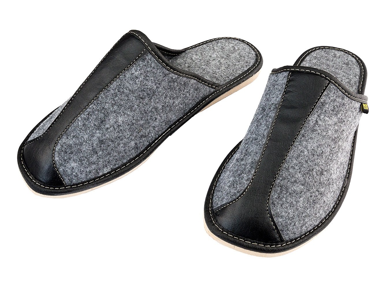 Filzpantoffeln Herren Filz Hausschuhe Filzlatschen Wärme Komfortschuhe Grau Handgemachte Qualität (44, Alfredo)
