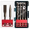 6 pcs SDS Plus Bits, Carbide Tipped Hammer Drill Bits and Chisels, 5/32 3/16 1/4 3/8 inch Masonry Drill Bit Set for Concrete, Stone, Brick, with Storage Case