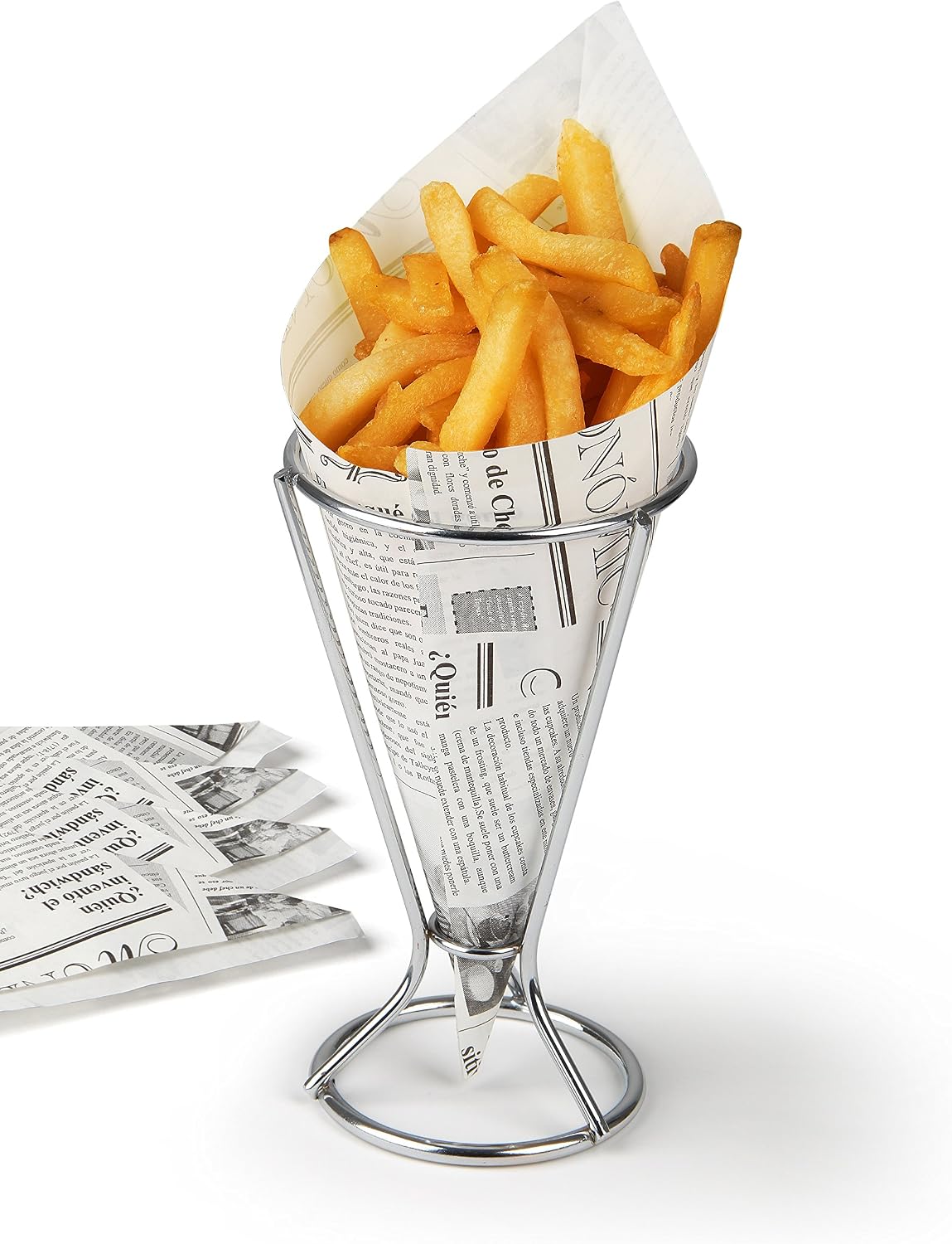 Fackelmann Fingerfood Holder with 10 Bags, Silver/Black/White, 7.1 x 9.8-Inch, 25 x 18 x 9 cm - Image 3