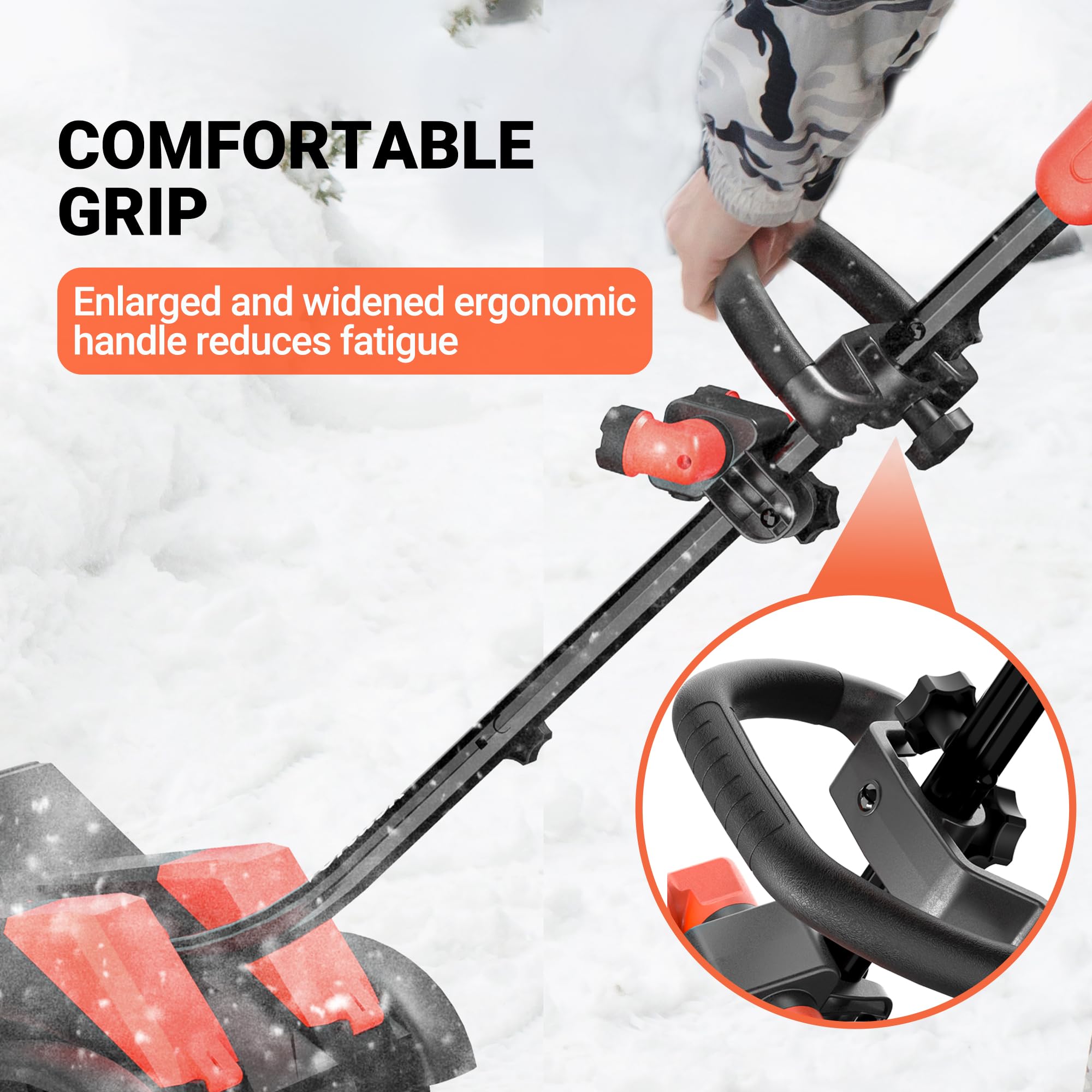 VOLTASK Cordless Snow Shovel with Wheels, 40V 16Inch 4Ah