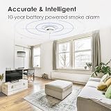 Wisualarm Smoke Alarm 10 Year Battery EN14604 UKCA Mute Remote Big Test 85dB view 2