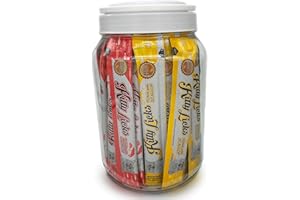 Rena's Recipe Kitty Licks Tuna Barrel (60 Tubes) 4 flavorsX 15 Tubes Cream Lickable Cat Treats 4 Different Flavors: Tuna with Seafood, Scallop, and Salmon
