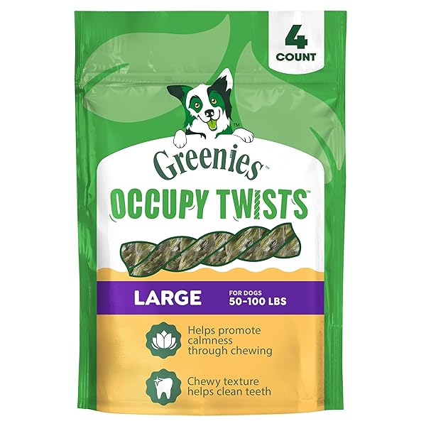 GREENIES OCCUPY TWISTS NATURAL DOG TREATS LARGE BREED...