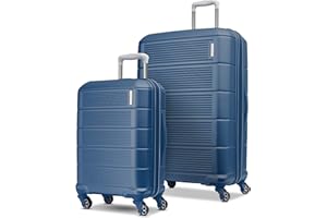 American Tourister Stratum 2.0 Expandable Hardside Luggage with Spinner Wheels, 2-Piece Set 20/28, Blue