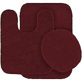 3 pc Solid Burgundy Bathroom Rug Set Bath mats Bath Set Super Soft Anti Slip Soft Mats New