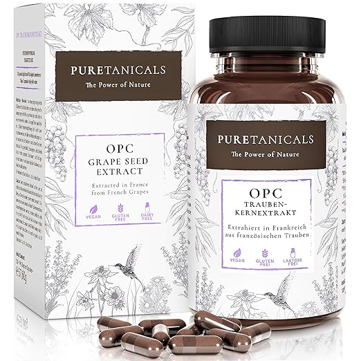 OPC Traubenkernextrakt Kapseln hochdosiert laborgeprüft – Premium Qualität aus französischen Weintrauben | 760mg Extrakt, 676